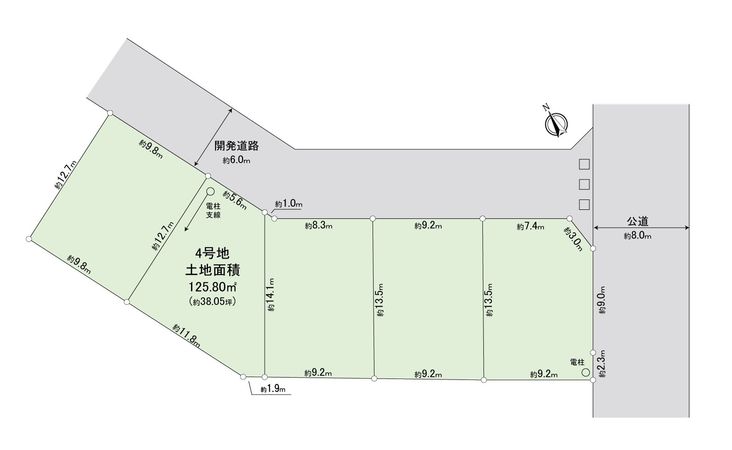 ふじみ野市大井中央1丁目 4区画 売地(セントラルパークヒルズ) 区画図 ふじみ野市大井中央1丁目 4区画 売地(セントラルパークヒルズ) 区画図