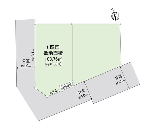 富士見市関沢2丁目 1号地 売地 全体区画図 富士見市関沢2丁目 1号地 売地 全体区画図