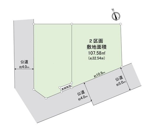 富士見市関沢2丁目 2号地 売地 全体区画図 富士見市関沢2丁目 2号地 売地 全体区画図