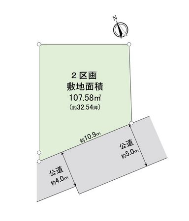 富士見市関沢2丁目 2号地 売地 区画図 富士見市関沢2丁目 2号地 売地 区画図