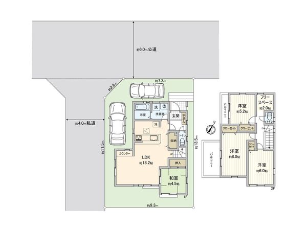 ふじみ野市清見4丁目 中古戸建 間取図(平面図) 間取図(平面図)