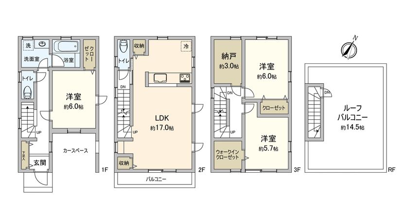 富士見市鶴馬2丁目 新築戸建 間取図(平面図)