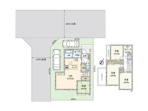 ふじみ野市清見4丁目 中古戸建 間取図(平面図)