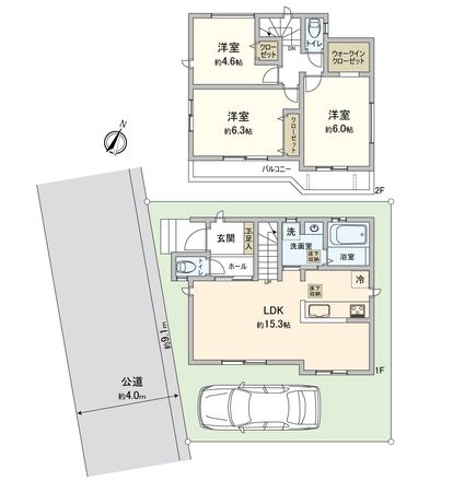 ふじみ野市鶴ケ舞1丁目 新築戸建 間取図(平面図) ふじみ野市鶴ケ舞1丁目 新築戸建 間取図(平面図)