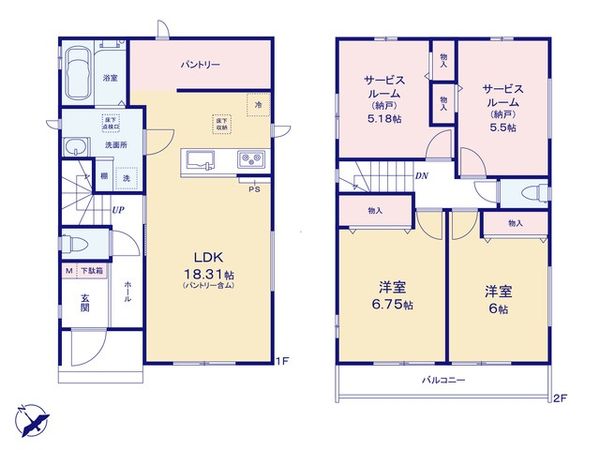 ふじみ野市上福岡5丁目 第1期 B号棟 新築戸建 間取図(平面図) ふじみ野市上福岡5丁目 第1期 B号棟 新築戸建 間取図(平面図)