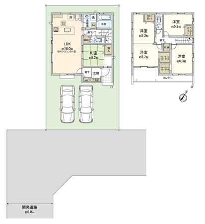 ふじみ野市大井中央1丁目 16号棟 新築戸建(セントラルパークヒルズ) 間取図(平面図) ふじみ野市大井中央1丁目 16号棟 新築戸建(セントラルパークヒルズ) 間取図(平面図)