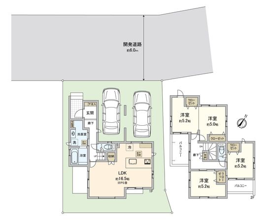 ふじみ野市大井中央1丁目 47号棟 新築戸建(セントラルパークヒルズ) 間取図(平面図) ふじみ野市大井中央1丁目 47号棟 新築戸建(セントラルパークヒルズ) 間取図(平面図)