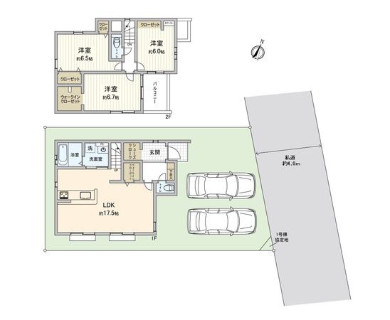 ふじみ野市苗間 7期 1号棟 新築戸建 間取図(平面図) ふじみ野市苗間 7期 1号棟 新築戸建 間取図(平面図)