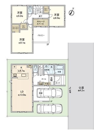 富士見市渡戸1丁目 5号棟 新築戸建 間取図(平面図)