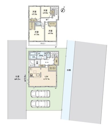 富士見市渡戸1丁目 11号棟 新築戸建 間取図(平面図) 富士見市渡戸1丁目 11号棟 新築戸建 間取図(平面図)
