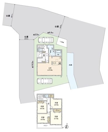 富士見市渡戸1丁目 14号棟 新築戸建 間取図(平面図) 富士見市渡戸1丁目 14号棟 新築戸建 間取図(平面図)