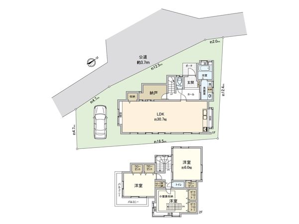 富士見市羽沢1丁目 戸建 間取図(平面図)