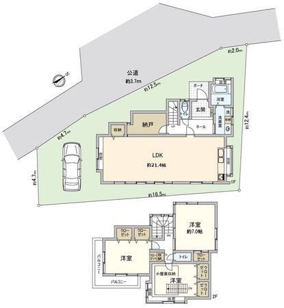 富士見市羽沢1丁目 戸建 間取図(平面図)