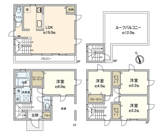 入間郡三芳町大字竹間沢 新築戸建 間取図(平面図) 入間郡三芳町大字竹間沢 新築戸建 間取図(平面図)
