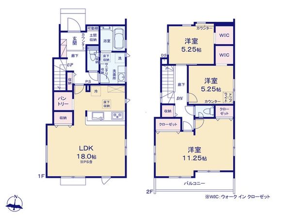 ふじみ野市仲1丁目 1号棟 新築戸建 間取図(平面図) ふじみ野市仲1丁目 1号棟 新築戸建 間取図(平面図)
