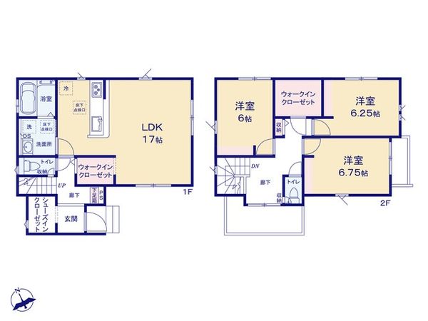 富士見市渡戸1丁目 10期 新築戸建 間取図(平面図) 間取図(平面図)