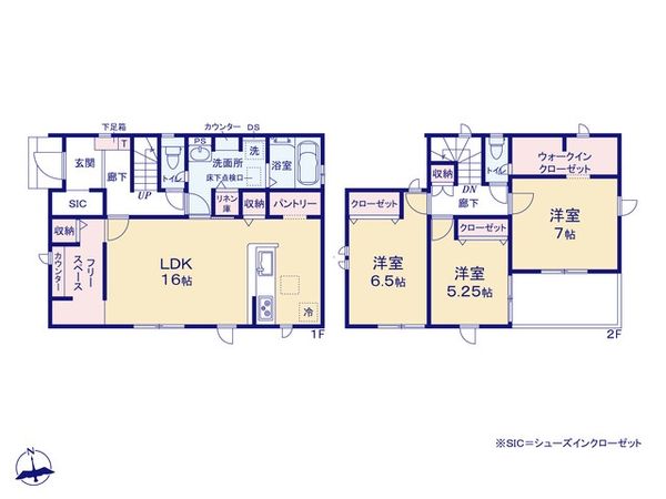 ふじみ野市中ノ島1丁目 2期 2号棟 新築戸建 間取図(平面図) 間取図(平面図)