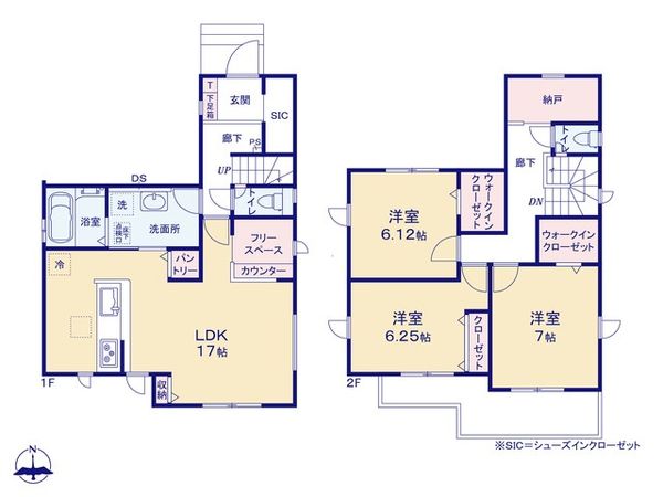 ふじみ野市中ノ島1丁目 2期 4号棟 新築戸建 間取図(平面図) 間取図(平面図)