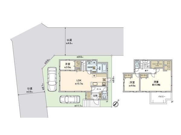 富士見市諏訪2丁目 2号棟 新築戸建 間取図(平面図) 富士見市諏訪2丁目 2号棟 新築戸建 間取図(平面図)
