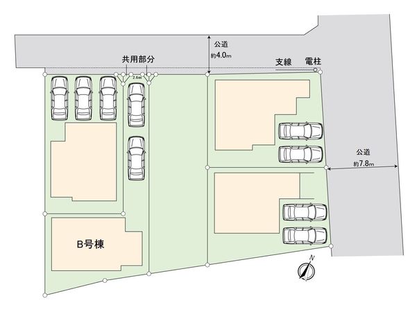 ふじみ野市亀久保3丁目 B号棟 新築戸建 全体区画図