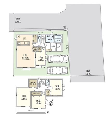 ふじみ野市亀久保3丁目 D号棟 新築戸建 間取図(平面図) ふじみ野市亀久保3丁目 D号棟 新築戸建 間取図(平面図)