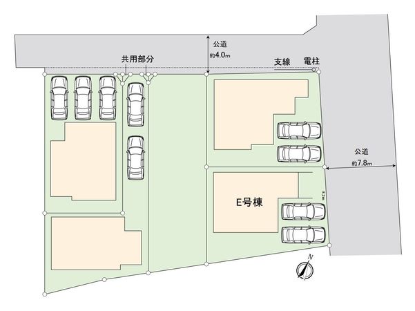 ふじみ野市亀久保3丁目 E号棟 新築戸建 全体区画図