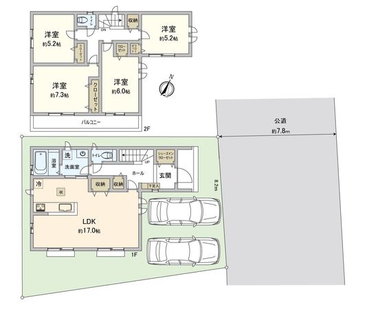 ふじみ野市亀久保3丁目 E号棟 新築戸建 間取図(平面図)