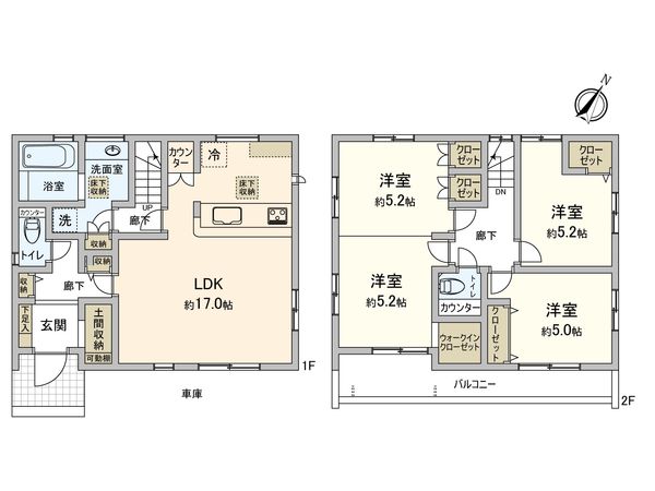 ふじみ野市川崎2丁目 新築戸建 3号棟 間取図(平面図) ふじみ野市川崎2丁目 新築戸建 3号棟 間取図(平面図)
