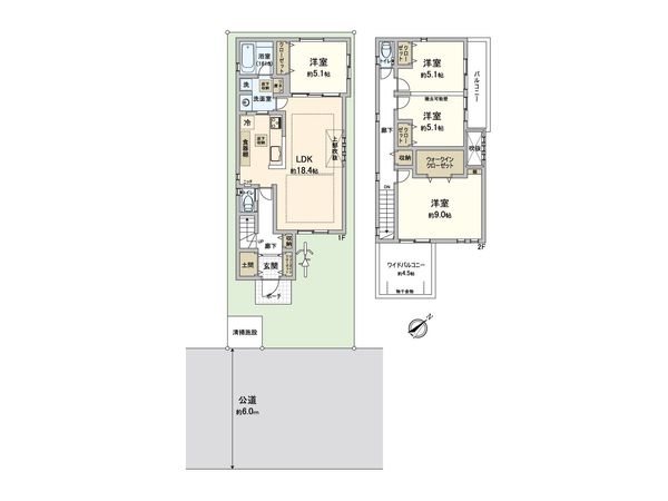 川越市稲荷町 戸建 9号棟 間取図(平面図)