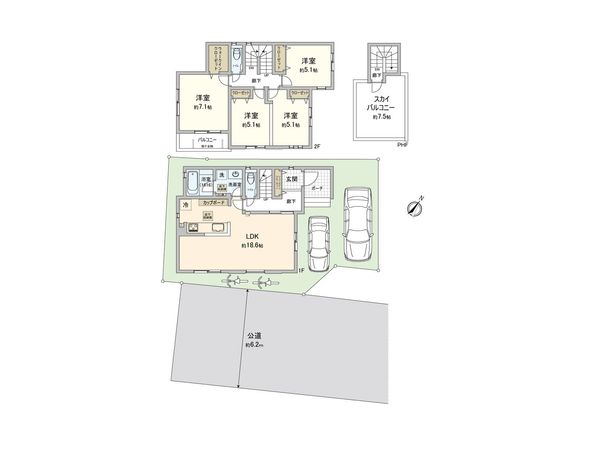 川越市大字藤間 戸建 4号棟 間取図(平面図)