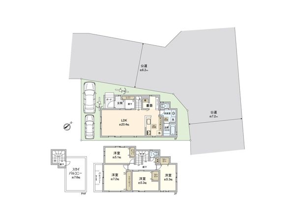 川越市大字藤間 戸建 9号棟 間取図(平面図)