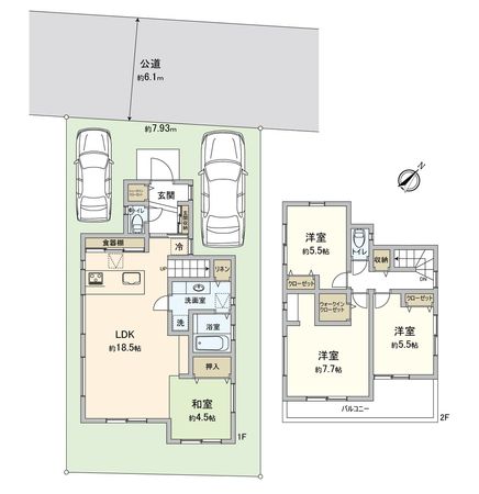 富士見市鶴馬1丁目 第9期 新築戸建 間取図(平面図)
