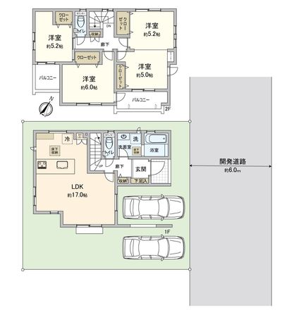 ふじみ野市大井中央1丁目 20号棟 新築戸建(セントラルパークヒルズ) 間取図(平面図)