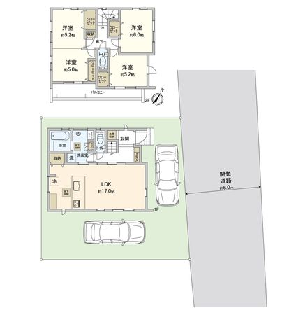 ふじみ野市大井中央1丁目 37号棟 新築戸建(セントラルパークヒルズ) 間取図(平面図)