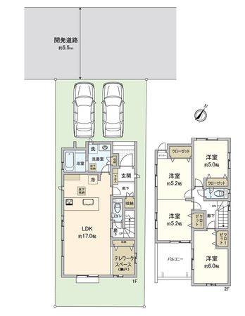 ふじみ野市大井中央1丁目 39号棟 新築戸建(セントラルパークヒルズ) 間取図(平面図)