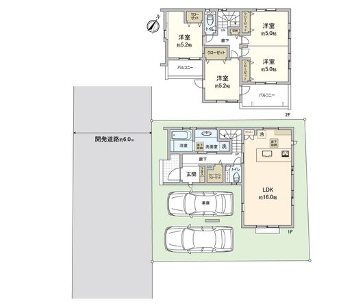 ふじみ野市大井中央1丁目 27号棟 新築戸建(セントラルパークヒルズ) 間取図(平面図) ふじみ野市大井中央1丁目 27号棟 新築戸建(セントラルパークヒルズ) 間取図(平面図)