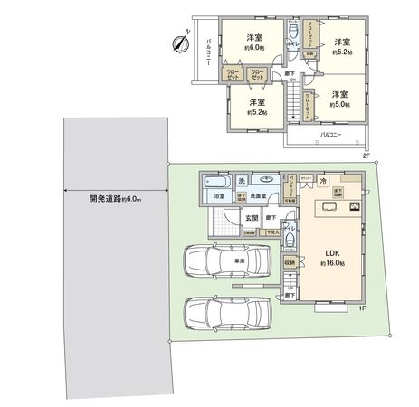 ふじみ野市大井中央1丁目 28号棟 新築戸建(セントラルパークヒルズ) 間取図(平面図) ふじみ野市大井中央1丁目 28号棟 新築戸建(セントラルパークヒルズ) 間取図(平面図)