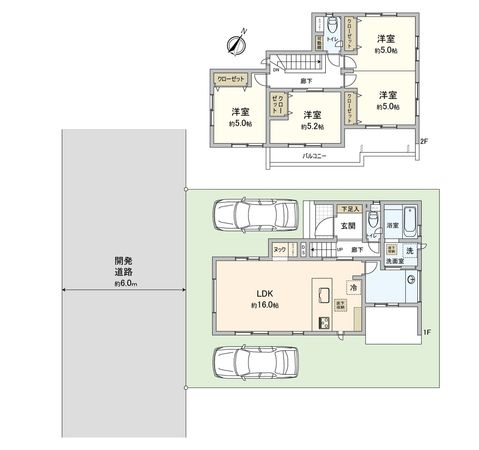 ふじみ野市大井中央1丁目 29号棟 新築戸建(セントラルパークヒルズ) 間取図(平面図) ふじみ野市大井中央1丁目 29号棟 新築戸建(セントラルパークヒルズ) 間取図(平面図)