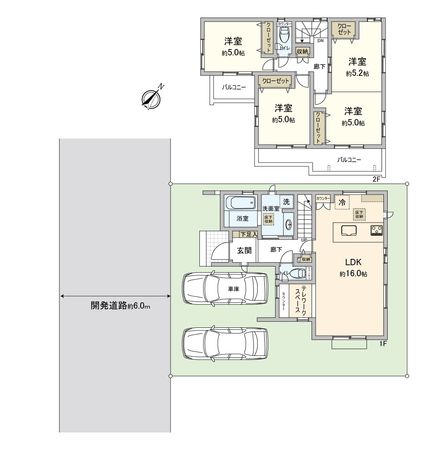 ふじみ野市大井中央1丁目 33号棟 新築戸建(セントラルパークヒルズ) 間取図(平面図) ふじみ野市大井中央1丁目 33号棟 新築戸建(セントラルパークヒルズ) 間取図(平面図)