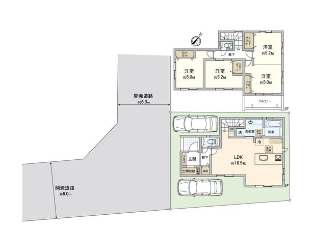 ふじみ野市大井中央1丁目 35号棟 新築戸建(セントラルパークヒルズ) 間取図(平面図) ふじみ野市大井中央1丁目 35号棟 新築戸建(セントラルパークヒルズ) 間取図(平面図)