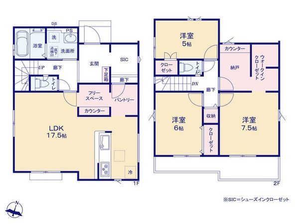 ふじみ野市新駒林3丁目 4期 1号棟 新築戸建 間取図(平面図)