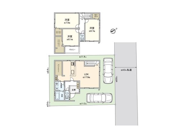 ふじみ野市上福岡5丁目 20期 3号棟 新築戸建 間取図(平面図) 間取図(平面図)