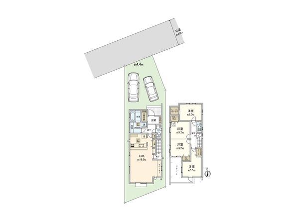 ふじみ野市西原1丁目 1号棟 新築戸建 間取図(平面図)