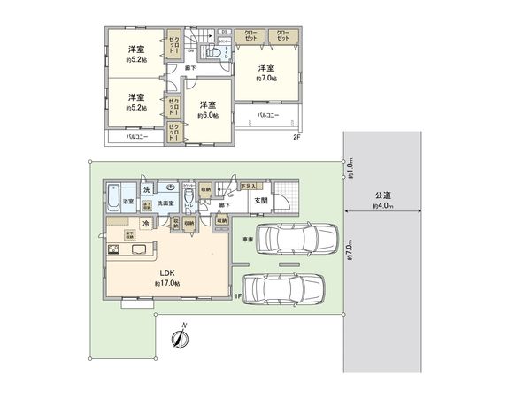 ふじみ野市西原1丁目 5号棟 新築戸建 間取図(平面図)