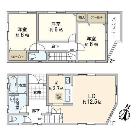 志木市上宗岡1丁目戸建 間取図(平面図)
