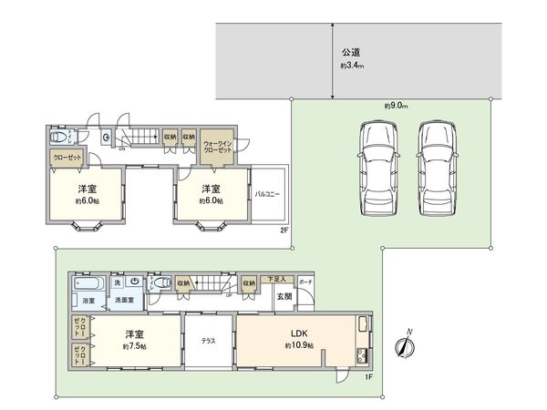 ふじみ野市大井中央2丁目 戸建 間取図(平面図) ふじみ野市大井中央2丁目 戸建 間取図(平面図)