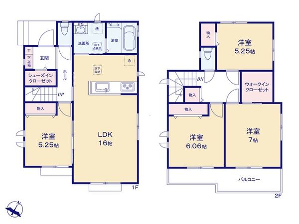 入間郡三芳町大字北永井 A号棟 新築戸建 間取図(平面図)
