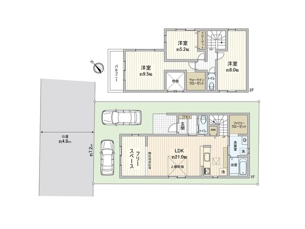 ふじみ野市元福岡2丁目 3期 2号棟 新築戸建 間取図(平面図)