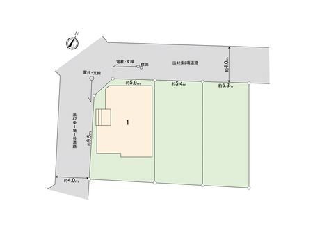 富士見市鶴瀬西３丁目　３期　１号棟　新築戸建 全体区画図