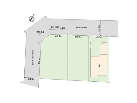 富士見市鶴瀬西３丁目　３期　３号棟　新築戸建 全体区画図
